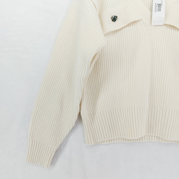Tanya Taylor Cream V-Neck Sweater - Picture 4 of 10